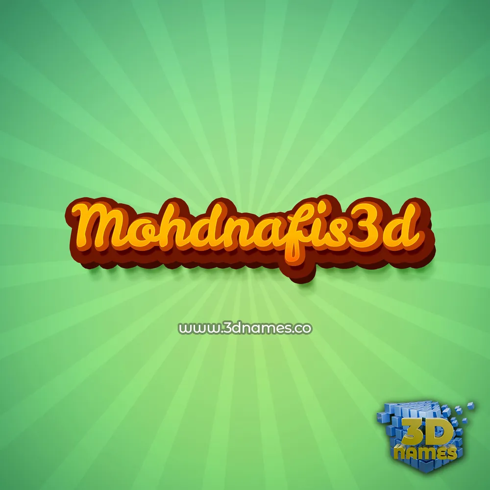 mohdnafis3d in Green Rays style - 3D name wallpaper