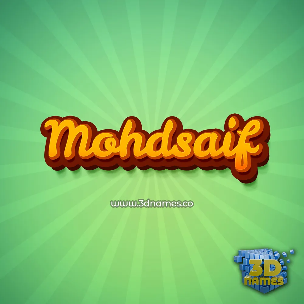mohdsaif in Green Rays style - 3D name wallpaper