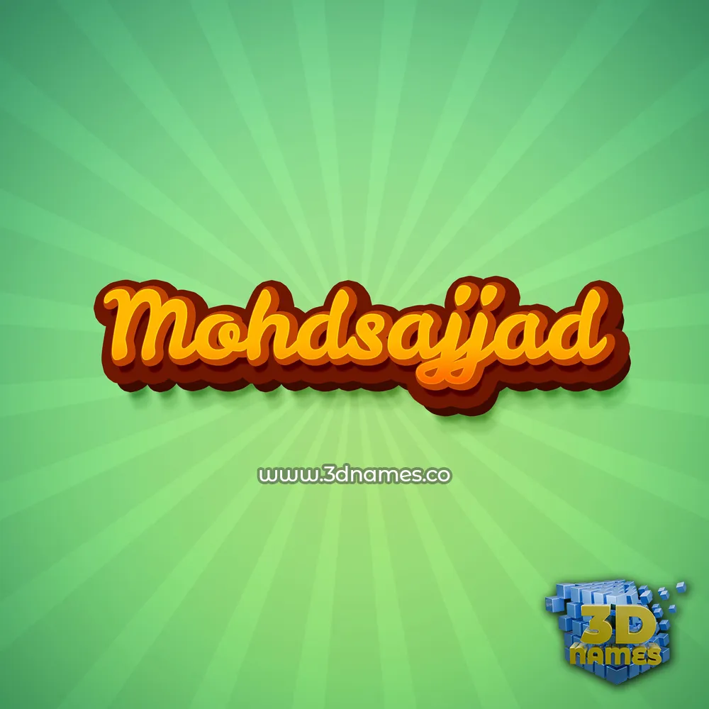 mohdsajjad in Green Rays style - 3D name wallpaper