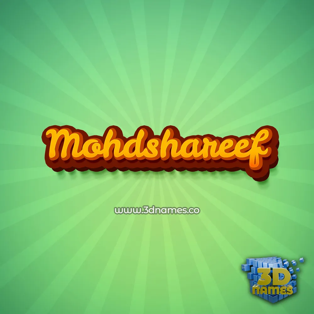 mohdshareef in Green Rays style - 3D name wallpaper