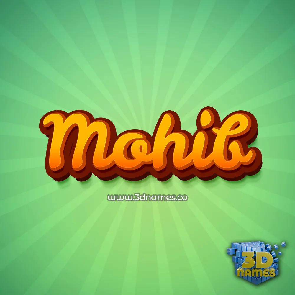 mohib in Green Rays style - 3D name wallpaper