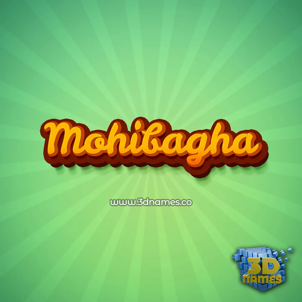 mohibagha in Green Rays style - 3D name wallpaper