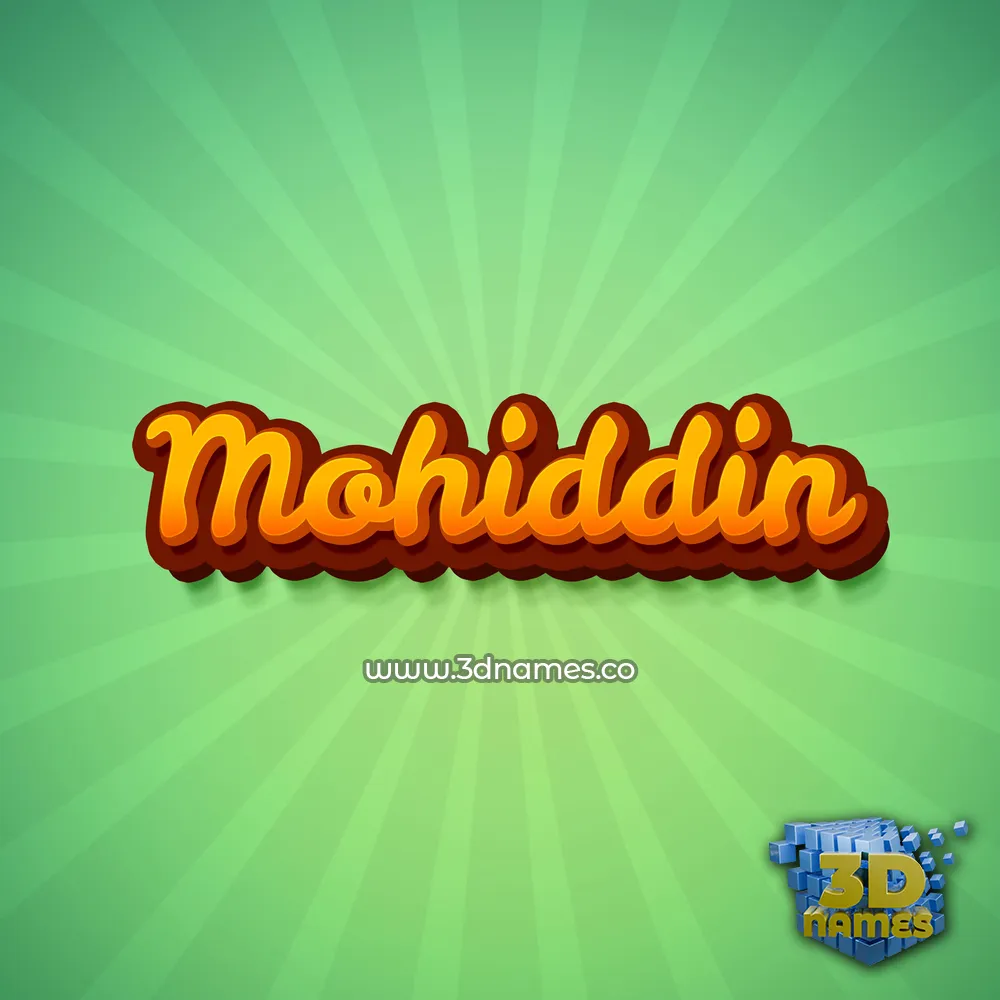 mohiddin in Green Rays style - 3D name wallpaper