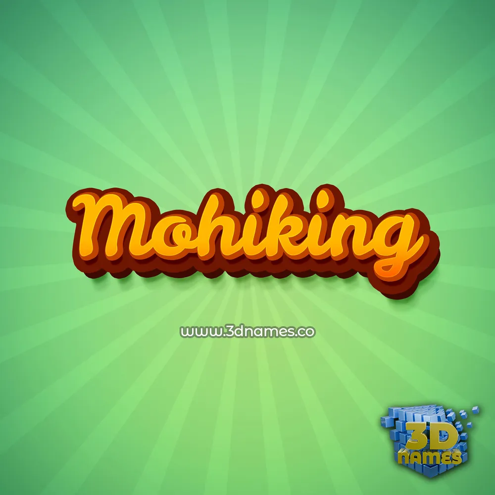 mohiking in Green Rays style - 3D name wallpaper