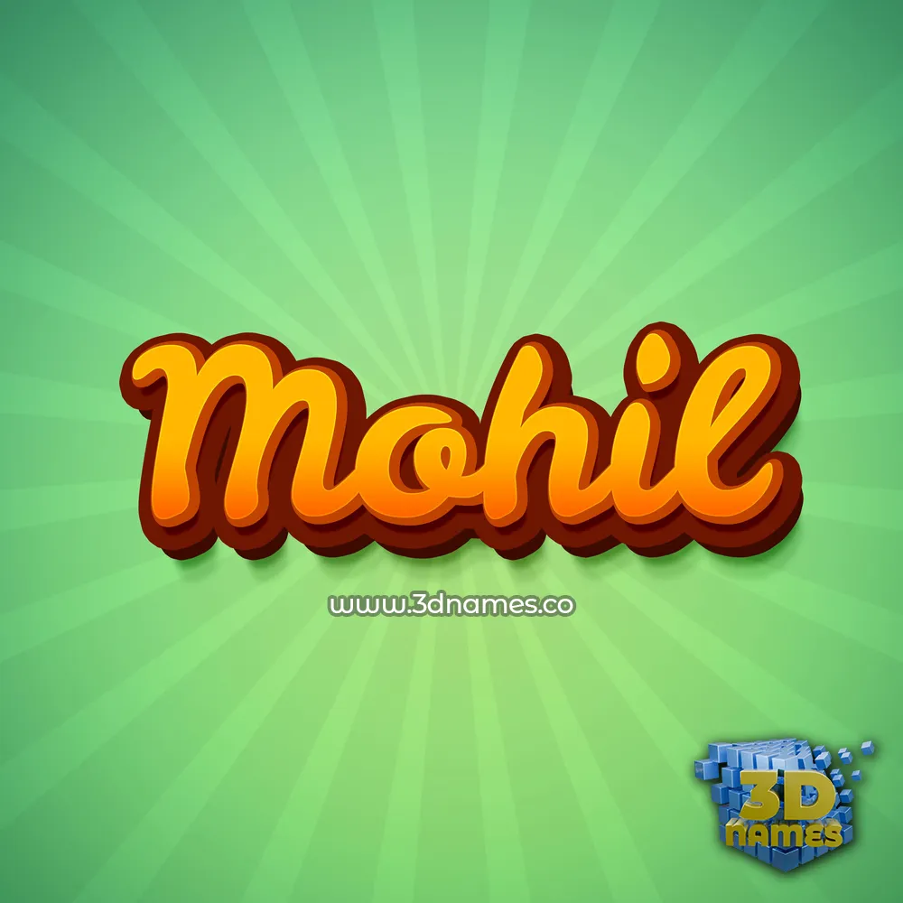 mohil in Green Rays style - 3D name wallpaper
