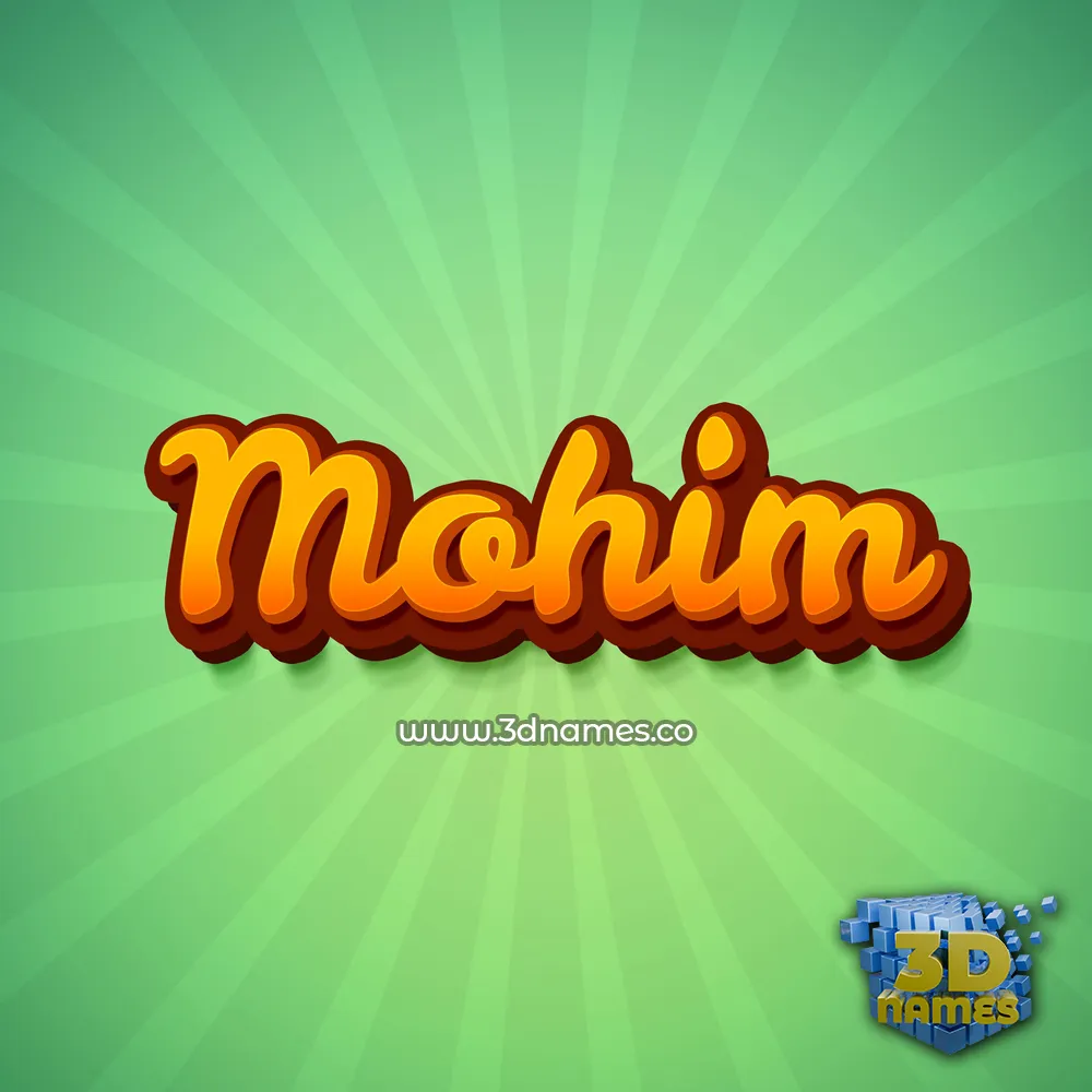 mohim in Green Rays style - 3D name wallpaper
