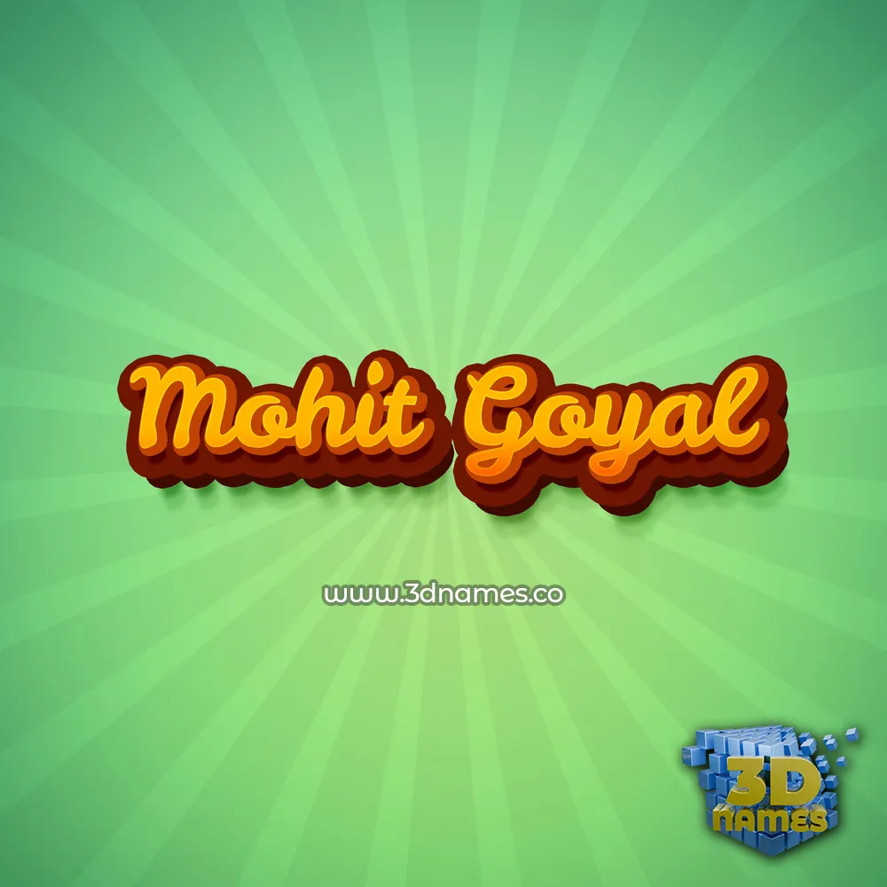 mohit goyal in Green Rays style - 3D name wallpaper