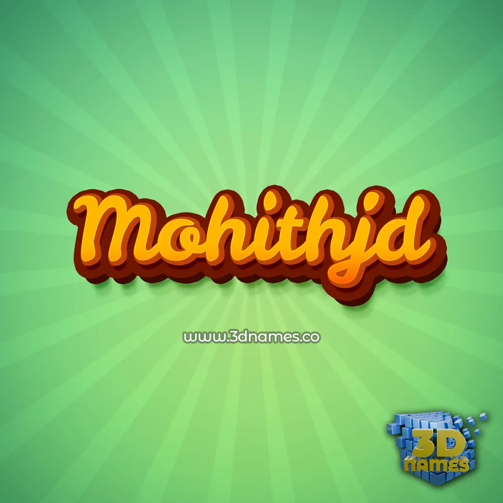 mohithjd in Green Rays style - 3D name wallpaper