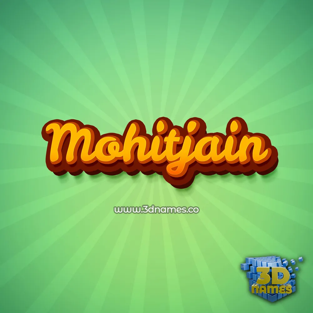 mohitjain in Green Rays style - 3D name wallpaper