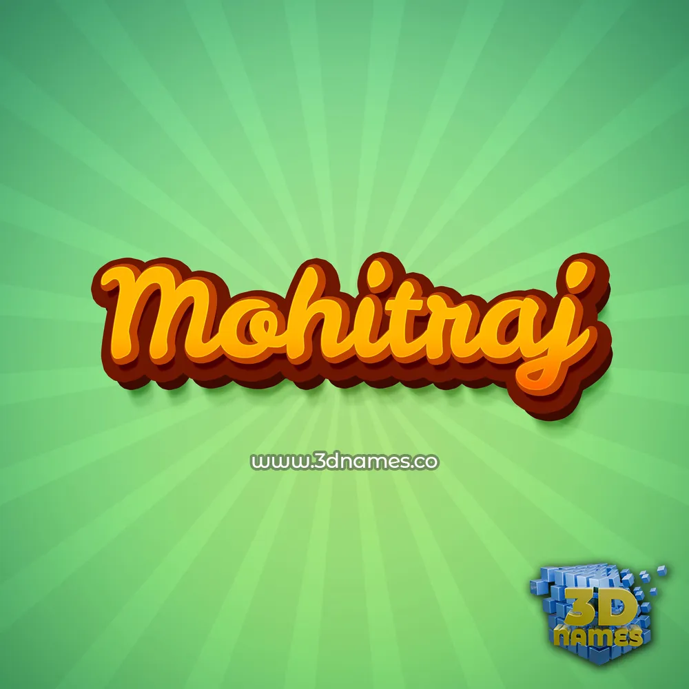 mohitraj in Green Rays style - 3D name wallpaper
