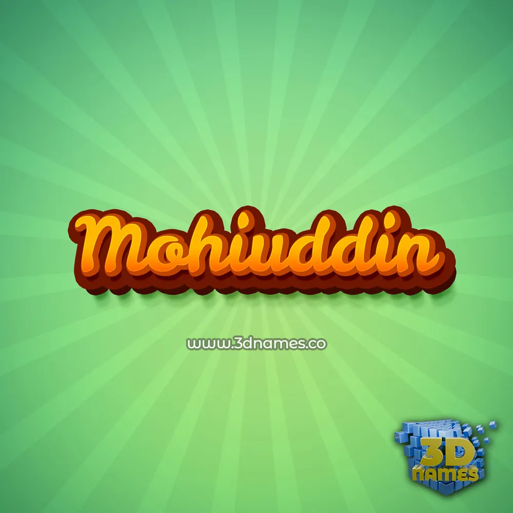 mohiuddin in Green Rays style - 3D name wallpaper