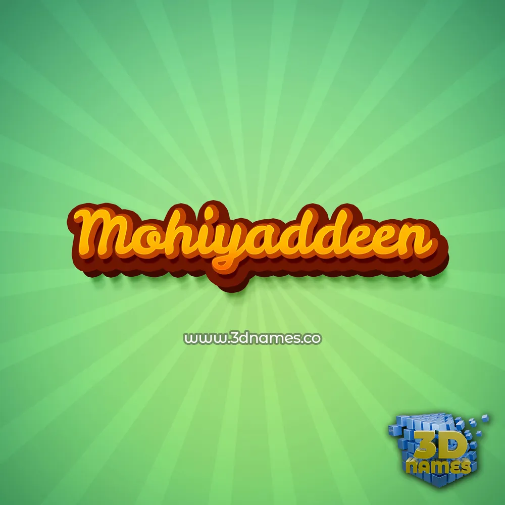 mohiyaddeen in Green Rays style - 3D name wallpaper