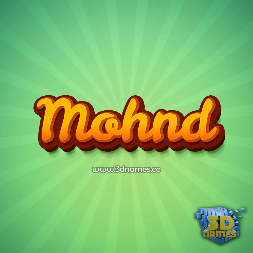 mohnd in Green Rays style - 3D name wallpaper