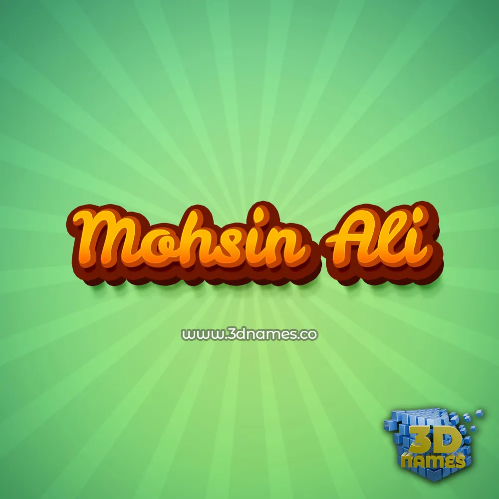 mohsin ali in Green Rays style - 3D name wallpaper
