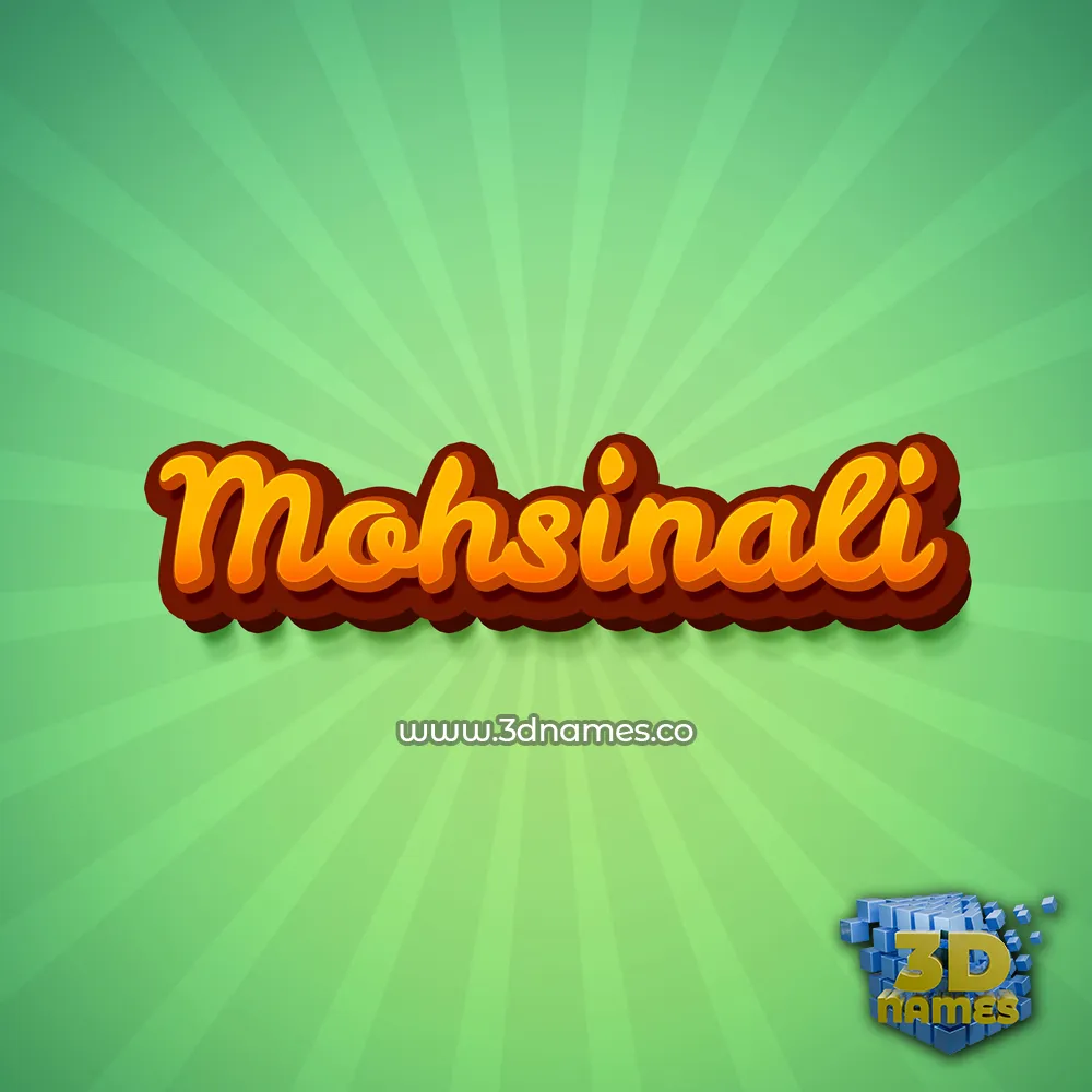 mohsinali in Green Rays style - 3D name wallpaper