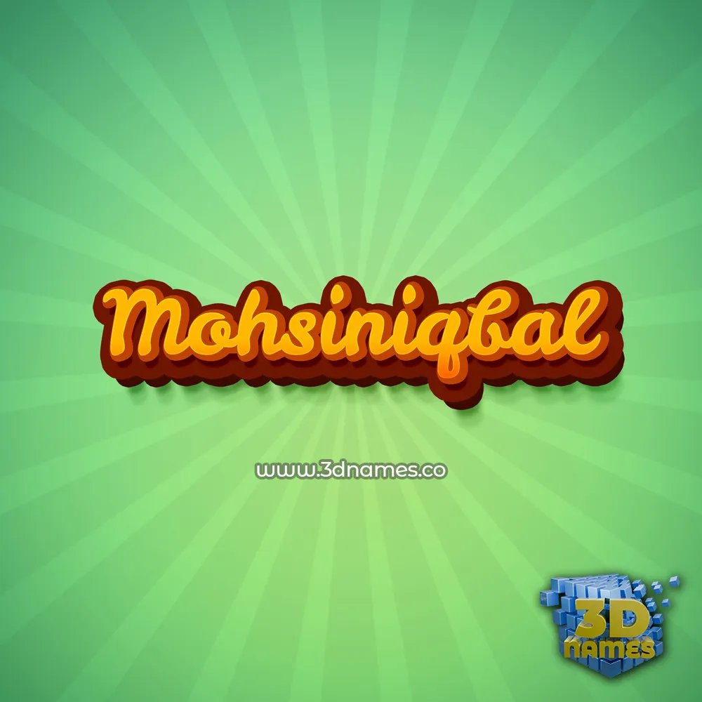 mohsiniqbal in Green Rays style - 3D name wallpaper