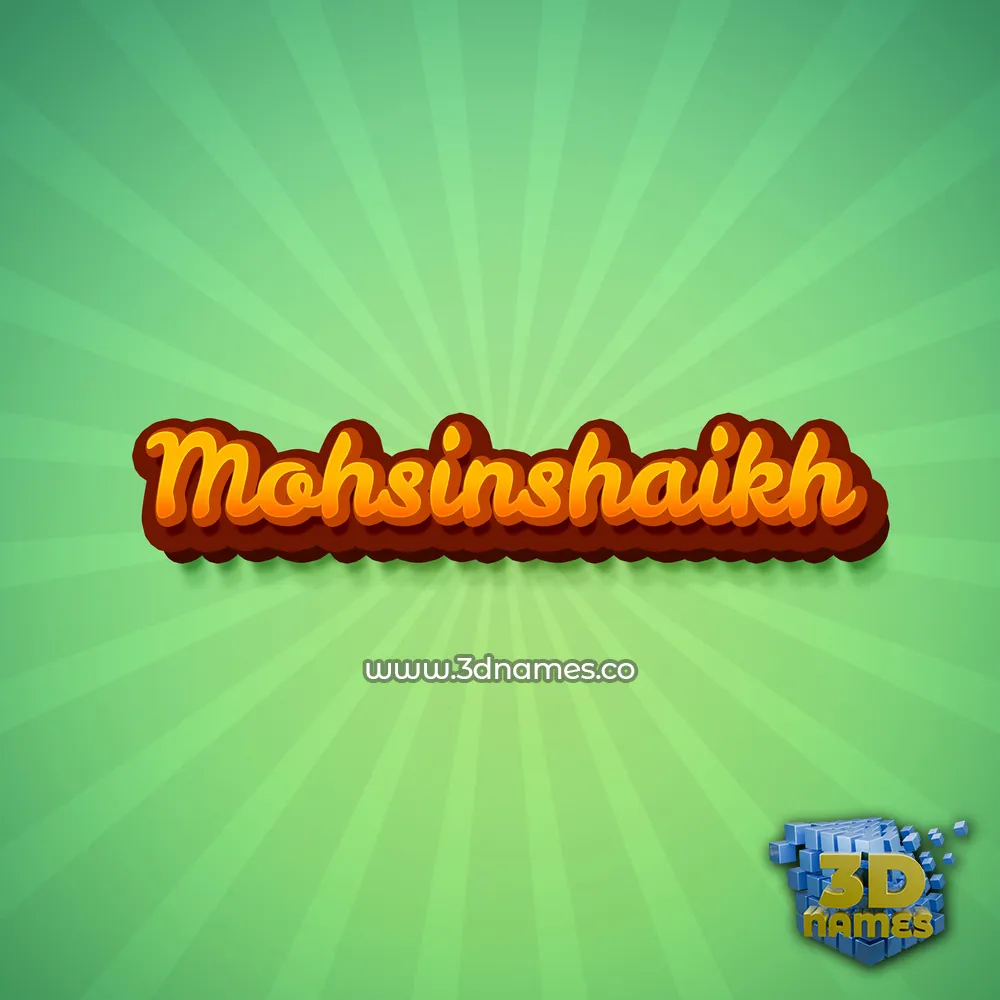 mohsinshaikh in Green Rays style - 3D name wallpaper
