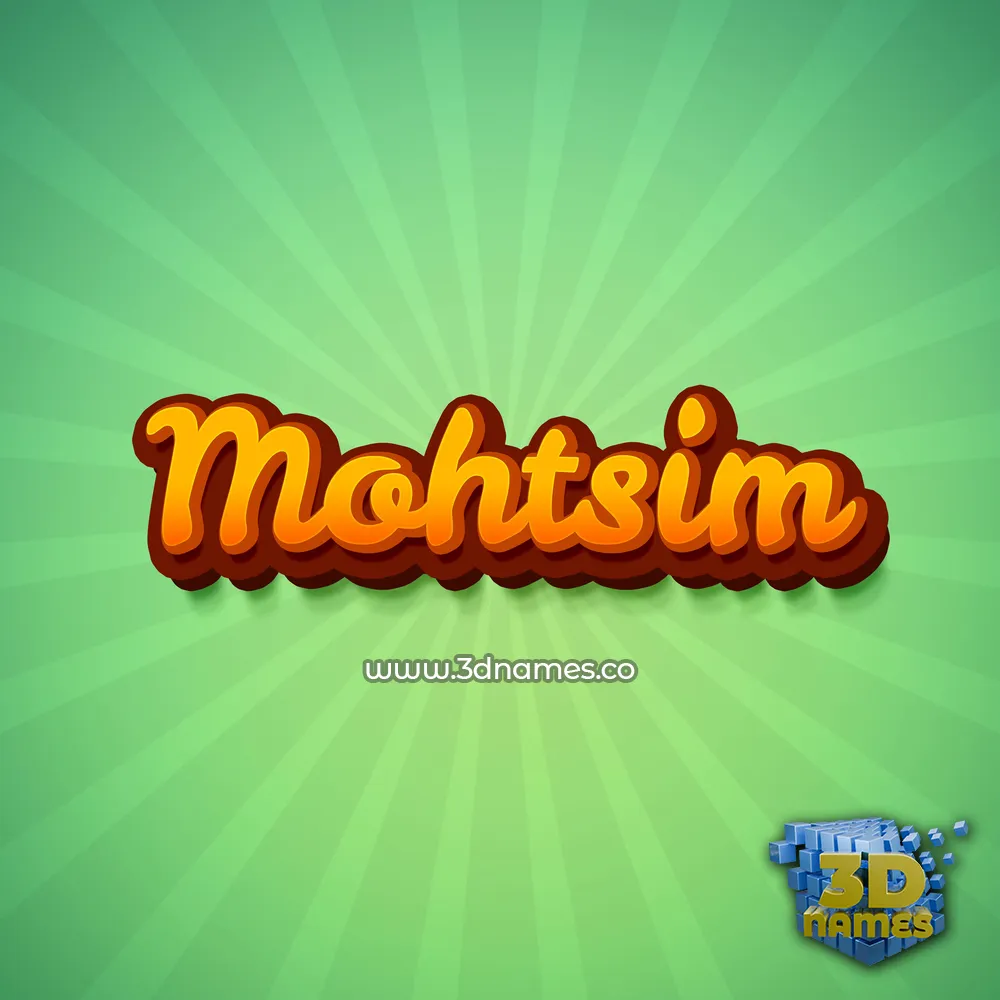 mohtsim in Green Rays style - 3D name wallpaper