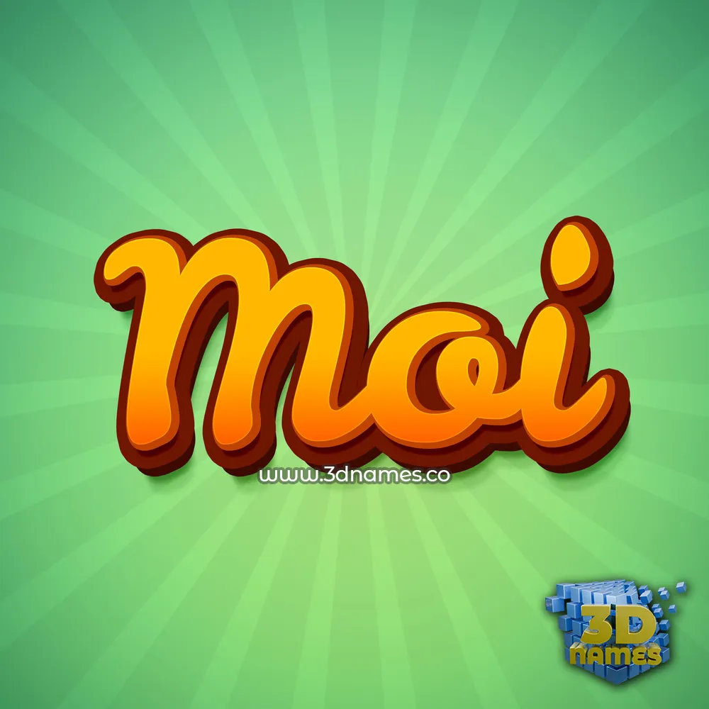 moi in Green Rays style - 3D name wallpaper