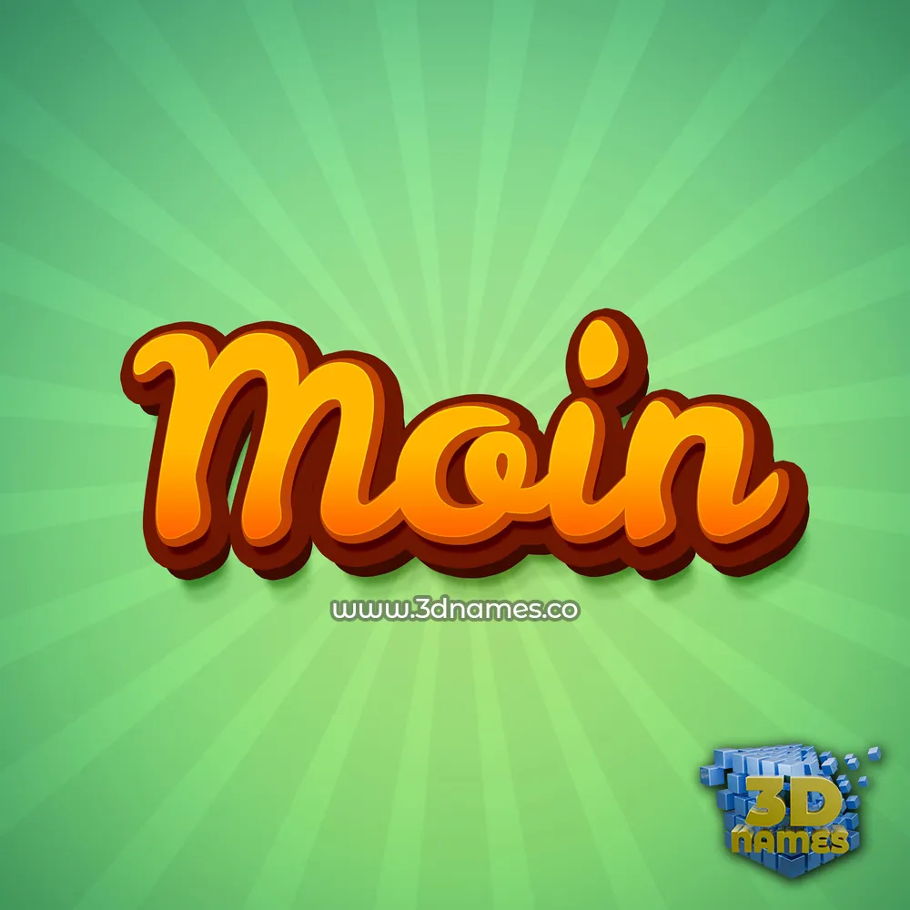 moin in Green Rays style - 3D name wallpaper