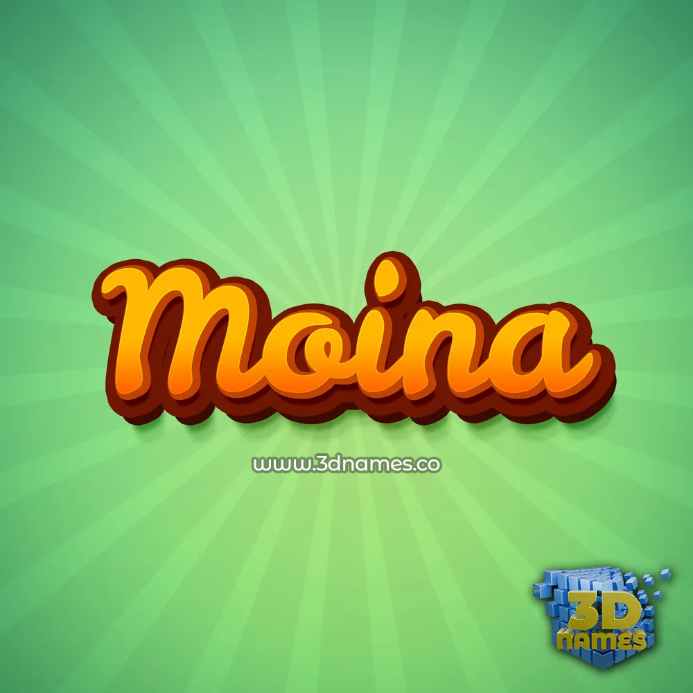 moina in Green Rays style - 3D name wallpaper