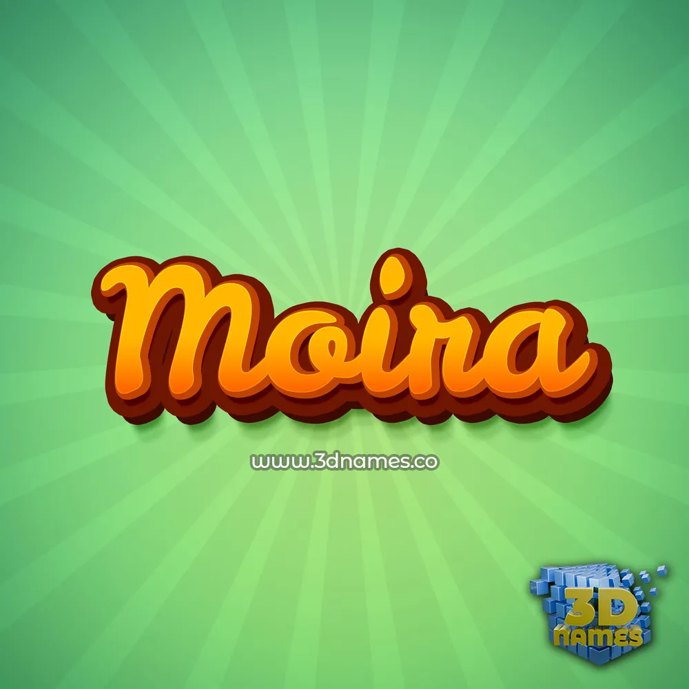 moira in Green Rays style - 3D name wallpaper