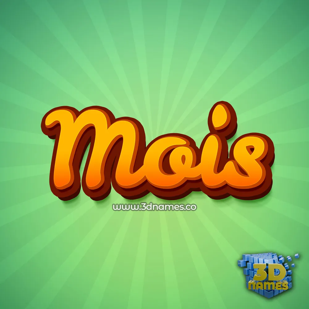 mois in Green Rays style - 3D name wallpaper