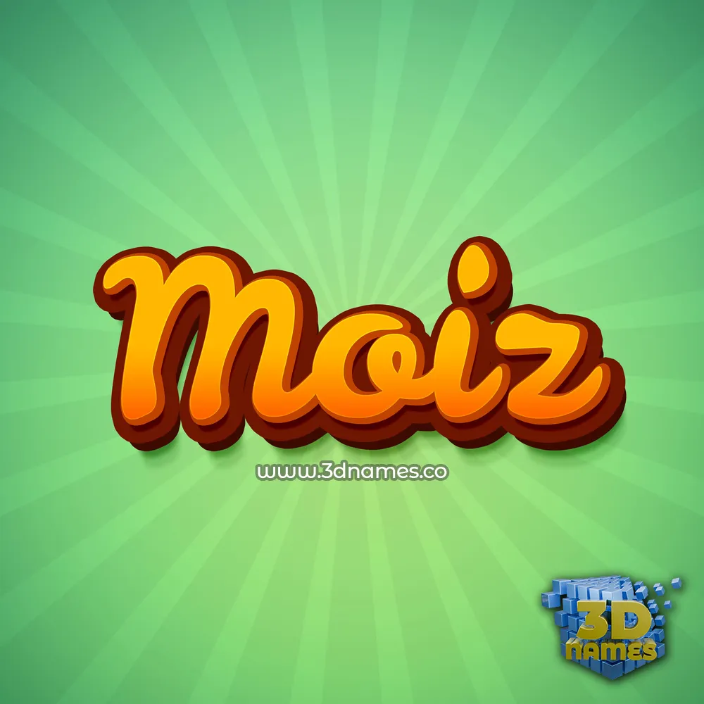 moiz in Green Rays style - 3D name wallpaper