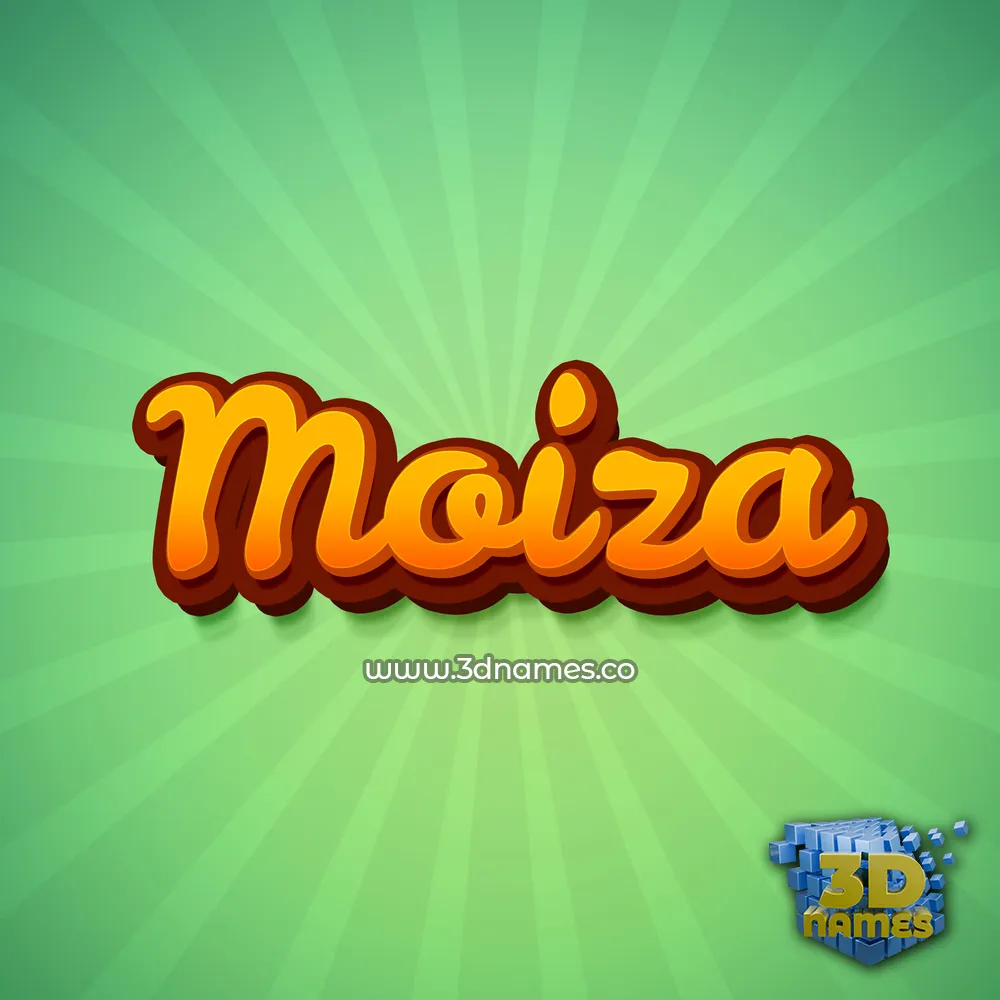 moiza in Green Rays style - 3D name wallpaper