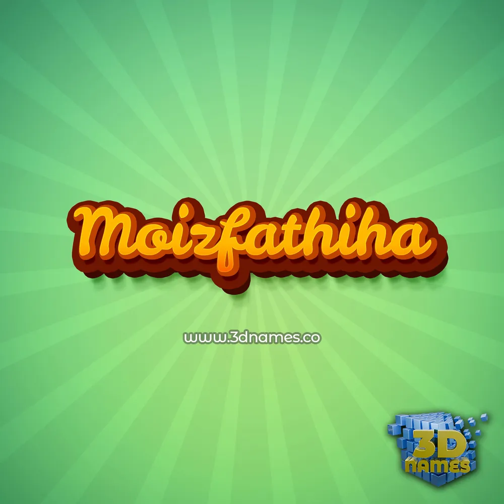 moizfathiha in Green Rays style - 3D name wallpaper