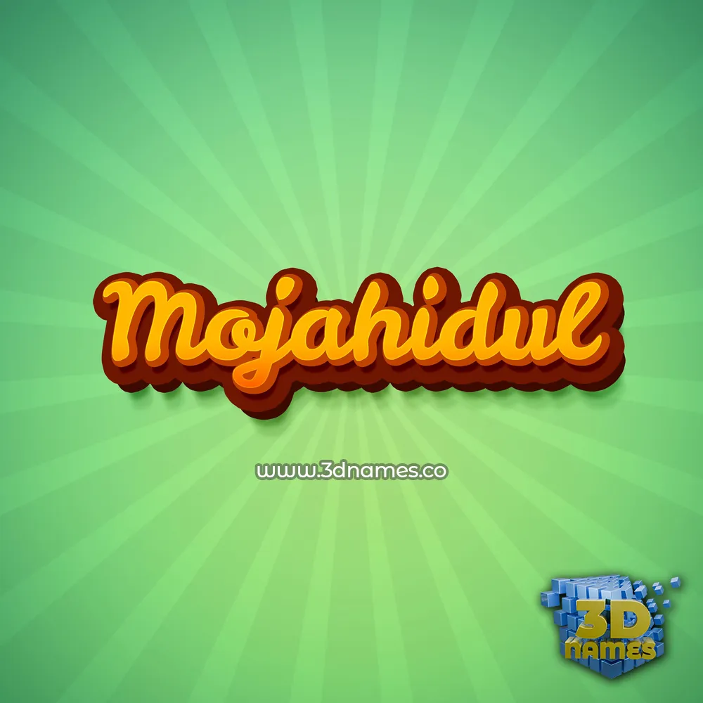 mojahidul in Green Rays style - 3D name wallpaper