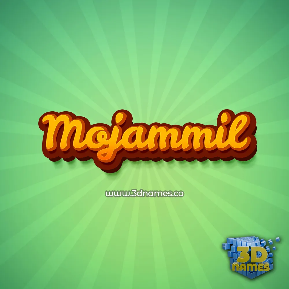 mojammil in Green Rays style - 3D name wallpaper