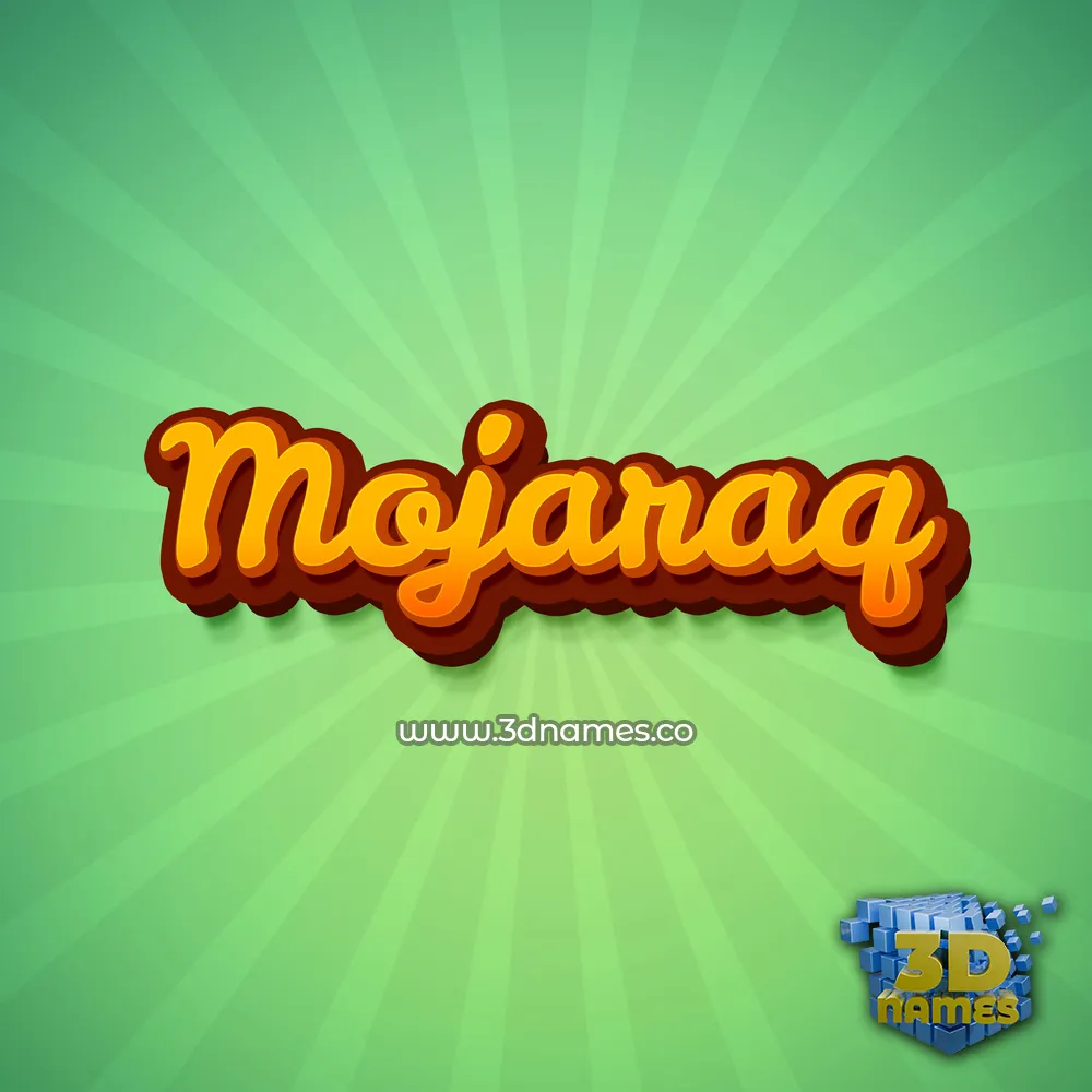 mojaraq in Green Rays style - 3D name wallpaper