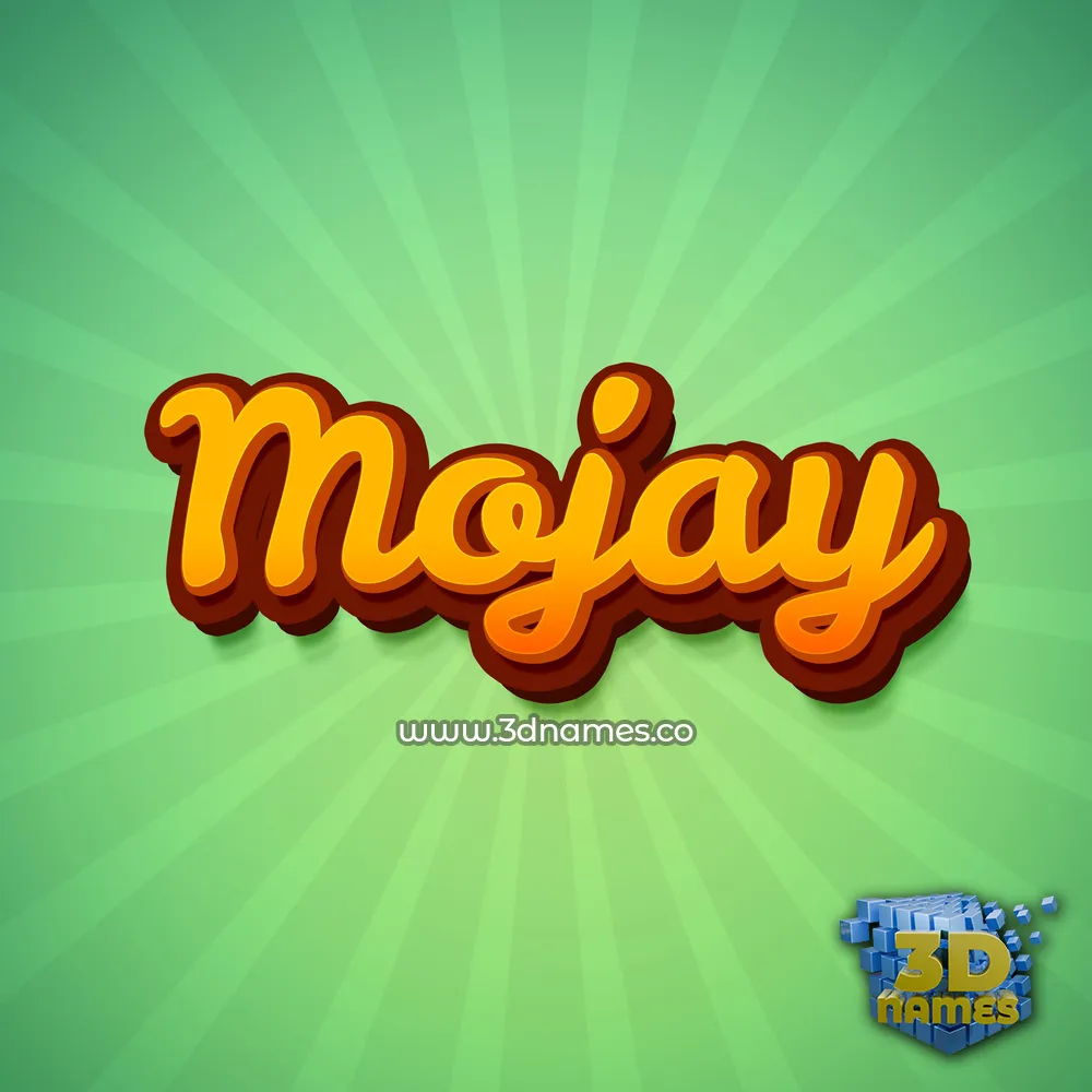 mojay in Green Rays style - 3D name wallpaper