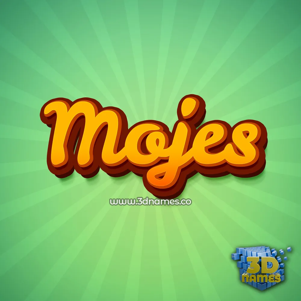 mojes in Green Rays style - 3D name wallpaper