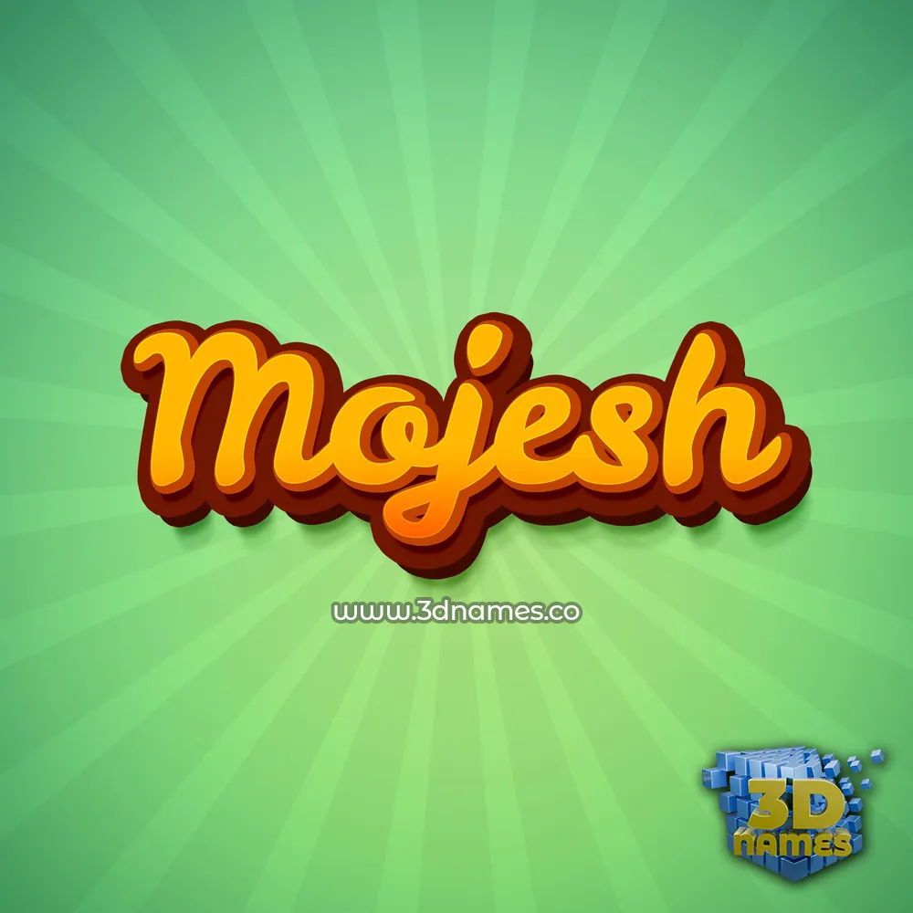 mojesh in Green Rays style - 3D name wallpaper
