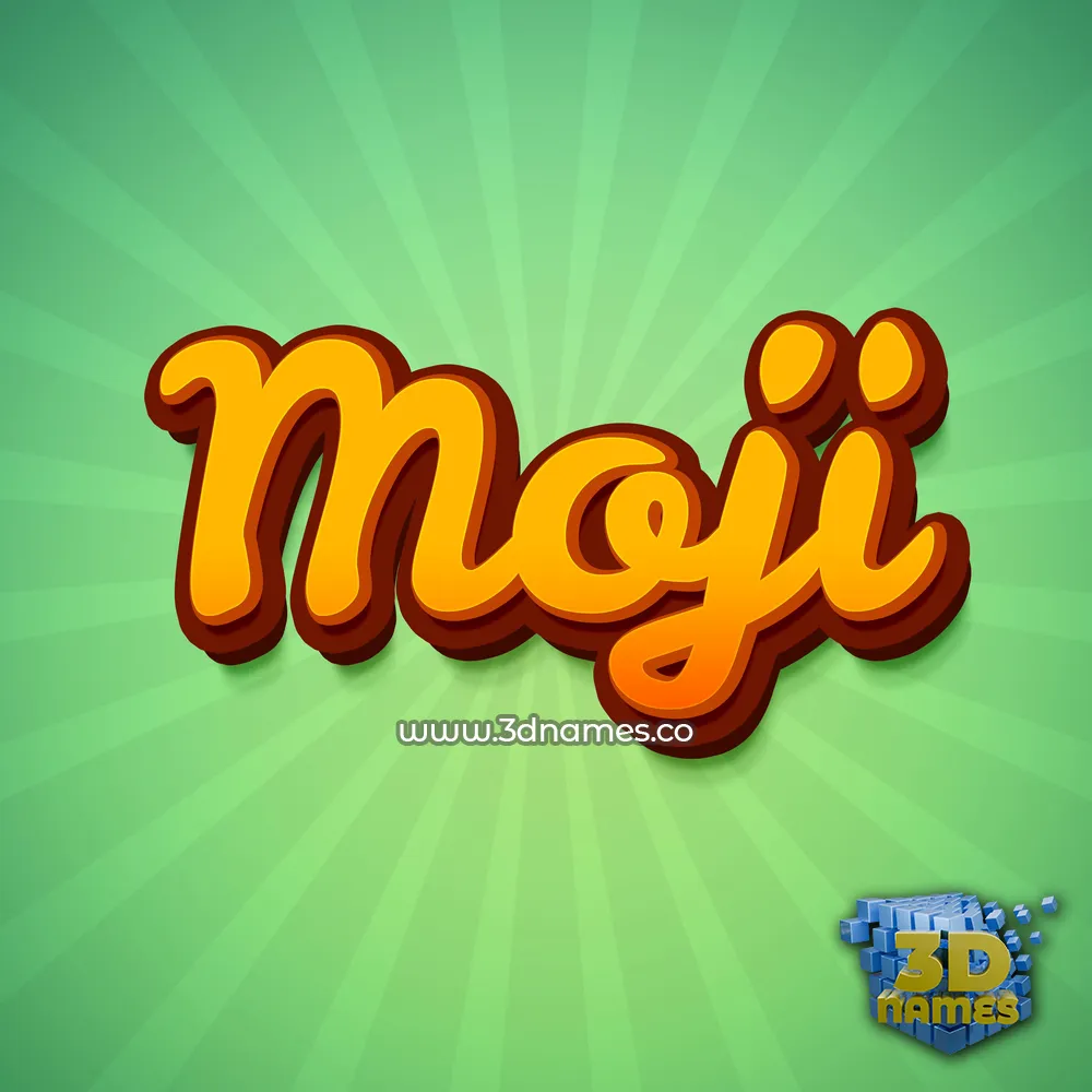 moji in Green Rays style - 3D name wallpaper