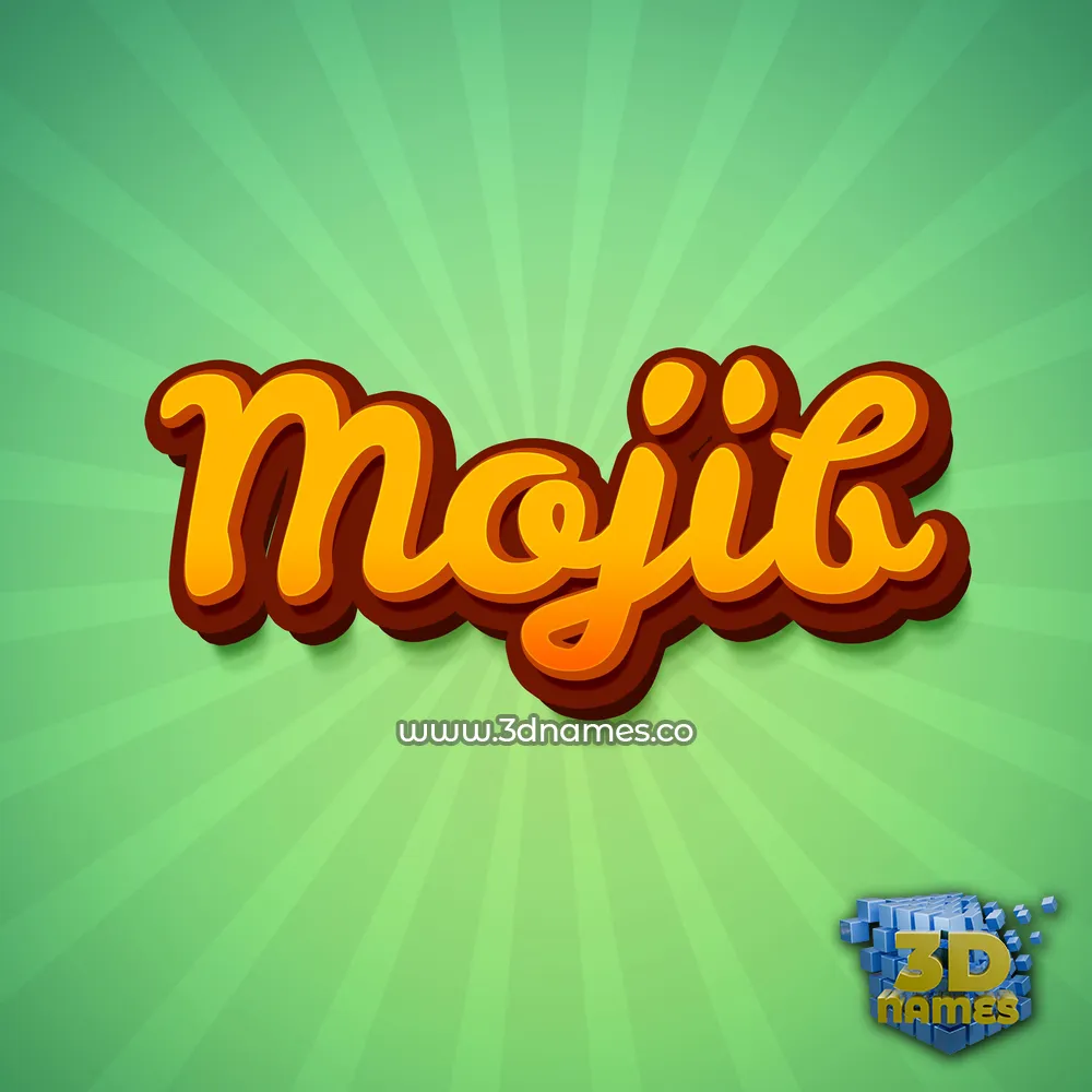 mojib in Green Rays style - 3D name wallpaper