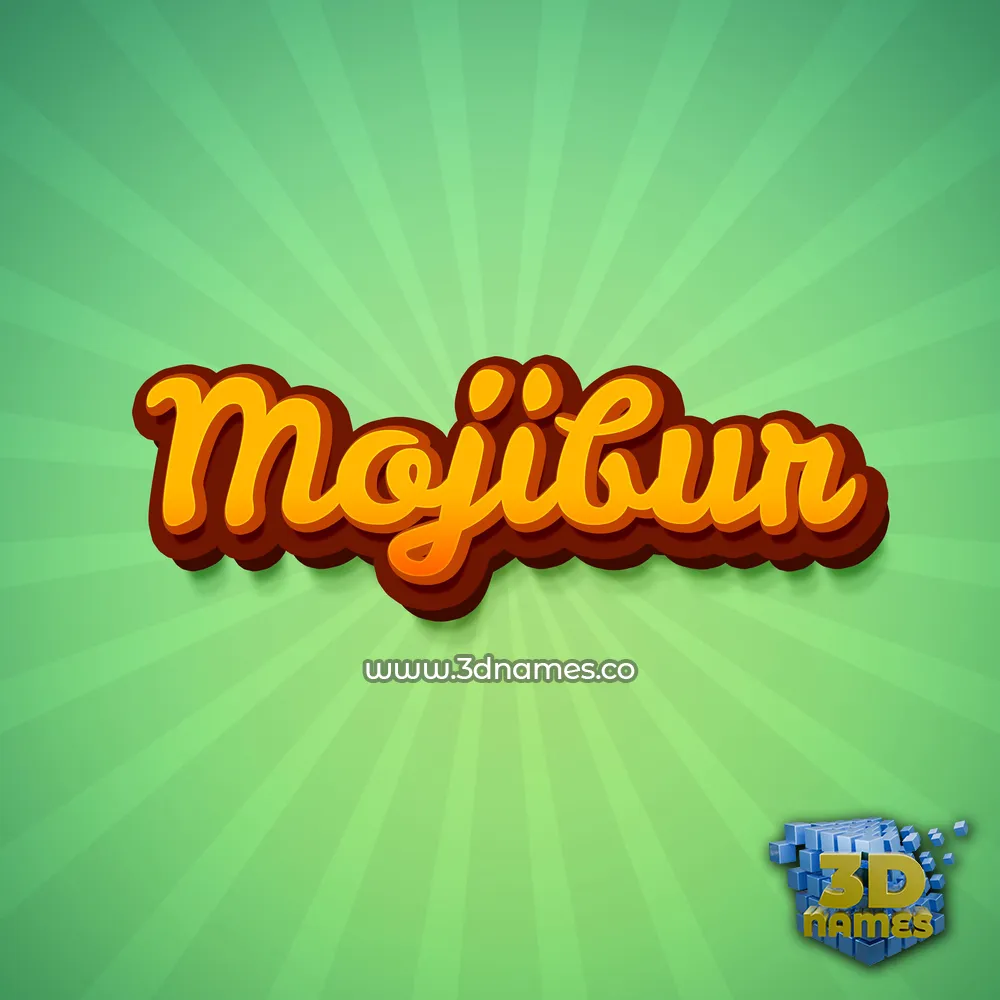 mojibur in Green Rays style - 3D name wallpaper