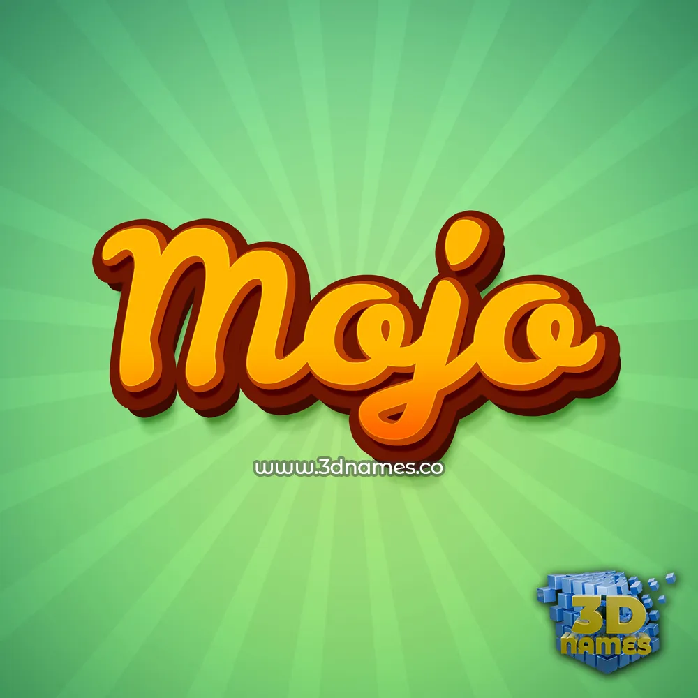 mojo in Green Rays style - 3D name wallpaper