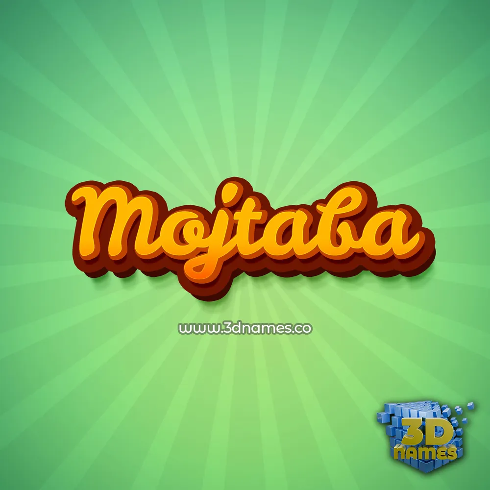mojtaba in Green Rays style - 3D name wallpaper