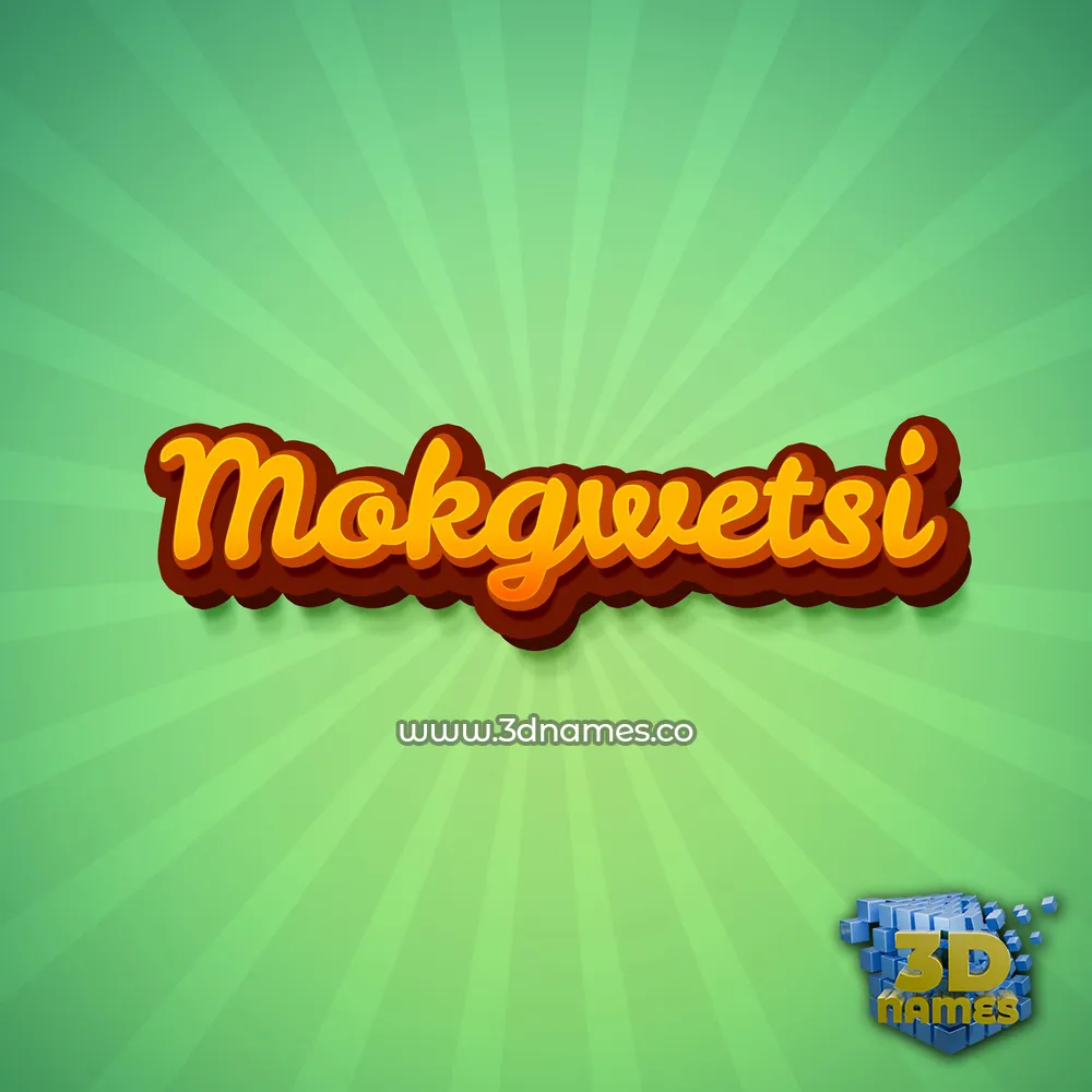 mokgwetsi in Green Rays style - 3D name wallpaper