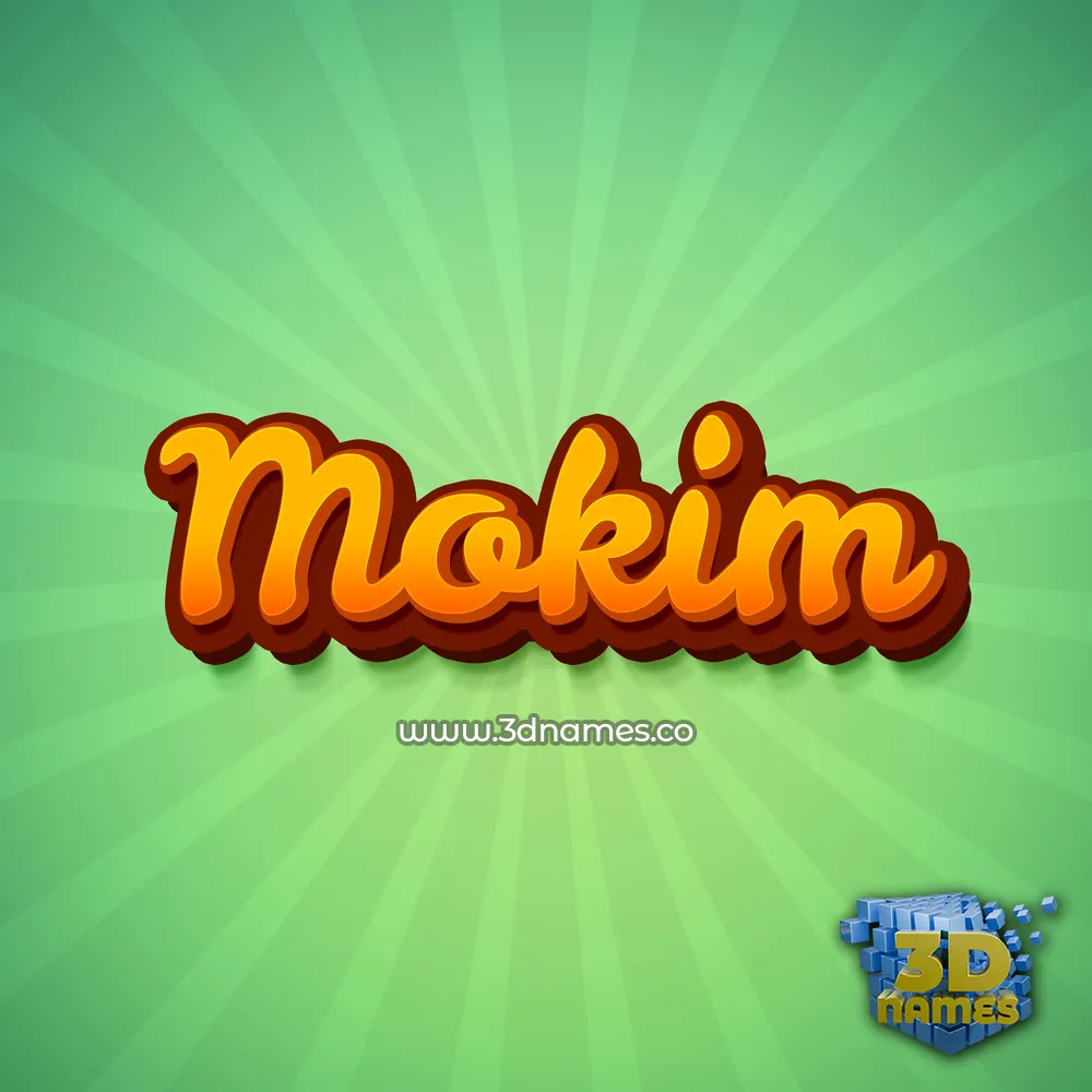mokim in Green Rays style - 3D name wallpaper