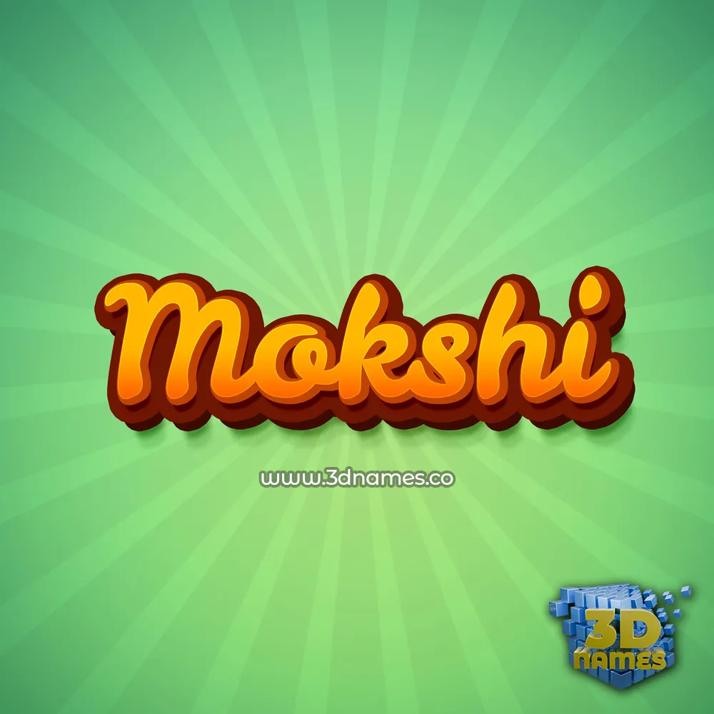 mokshi in Green Rays style - 3D name wallpaper