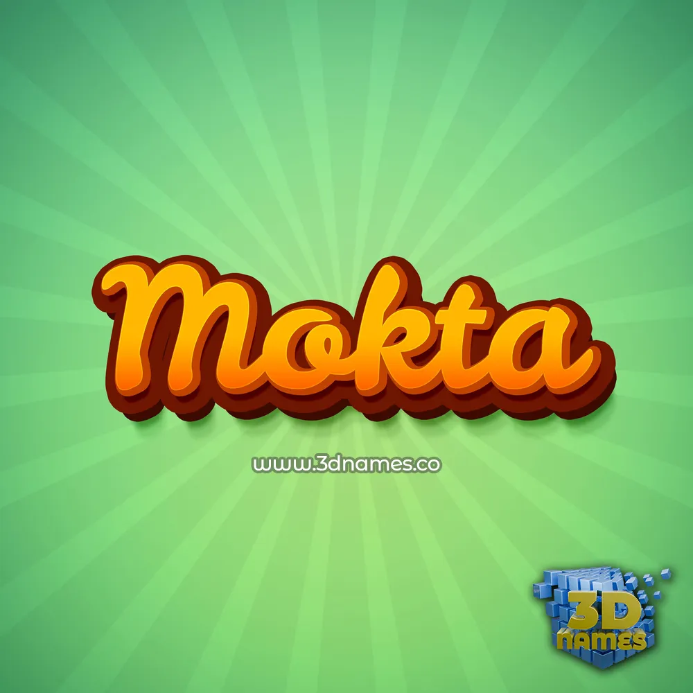 mokta in Green Rays style - 3D name wallpaper