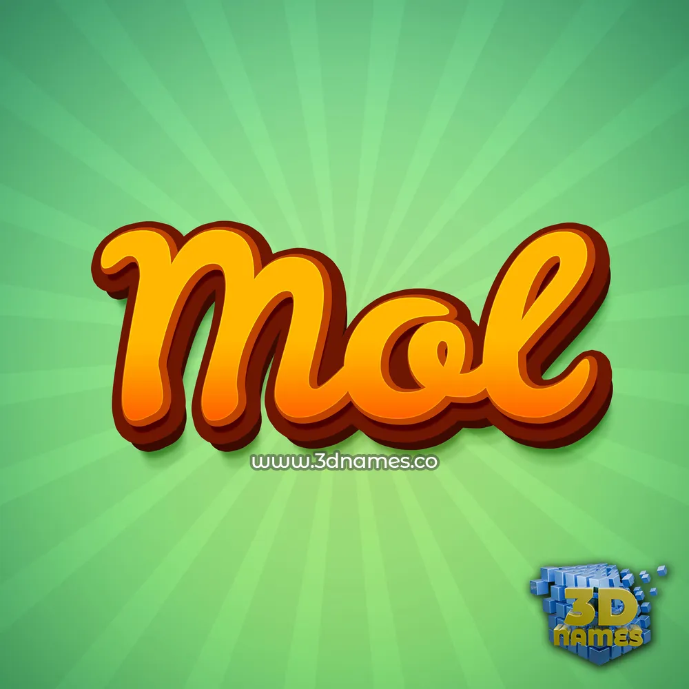 mol in Green Rays style - 3D name wallpaper