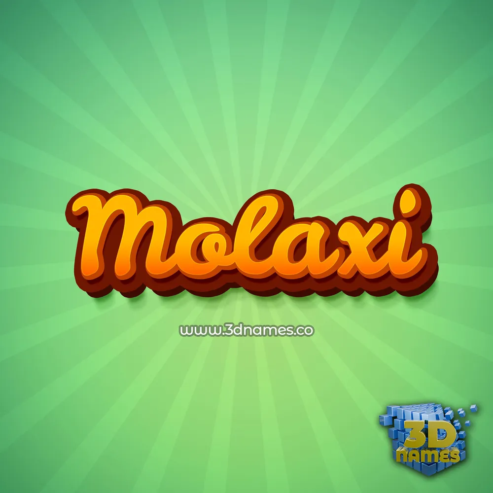 molaxi in Green Rays style - 3D name wallpaper