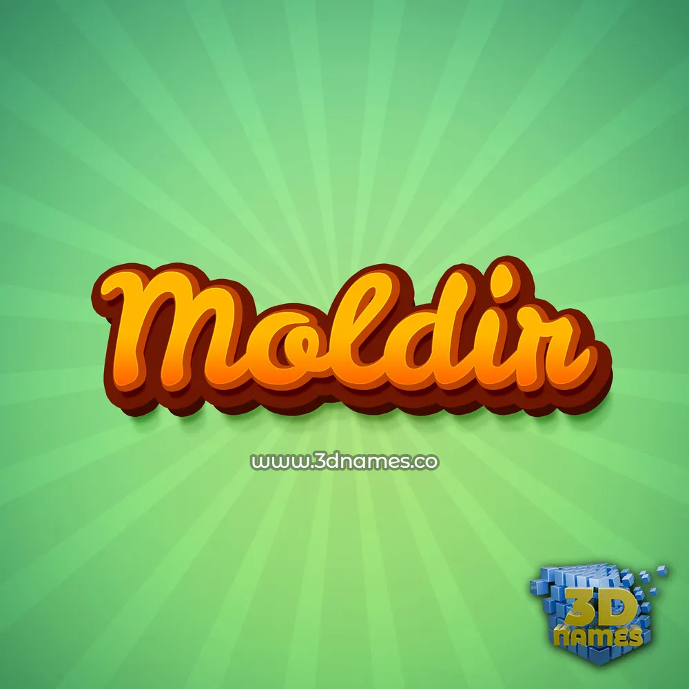 moldir in Green Rays style - 3D name wallpaper