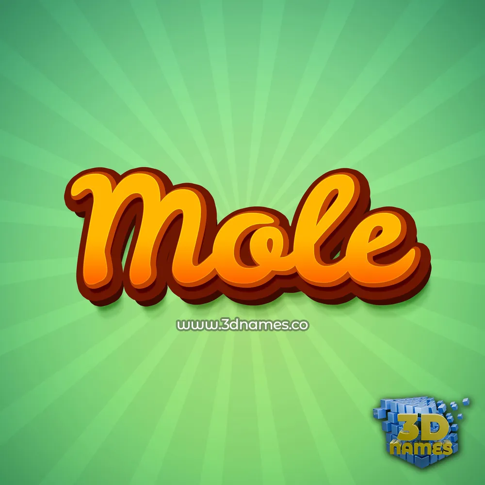 mole in Green Rays style - 3D name wallpaper