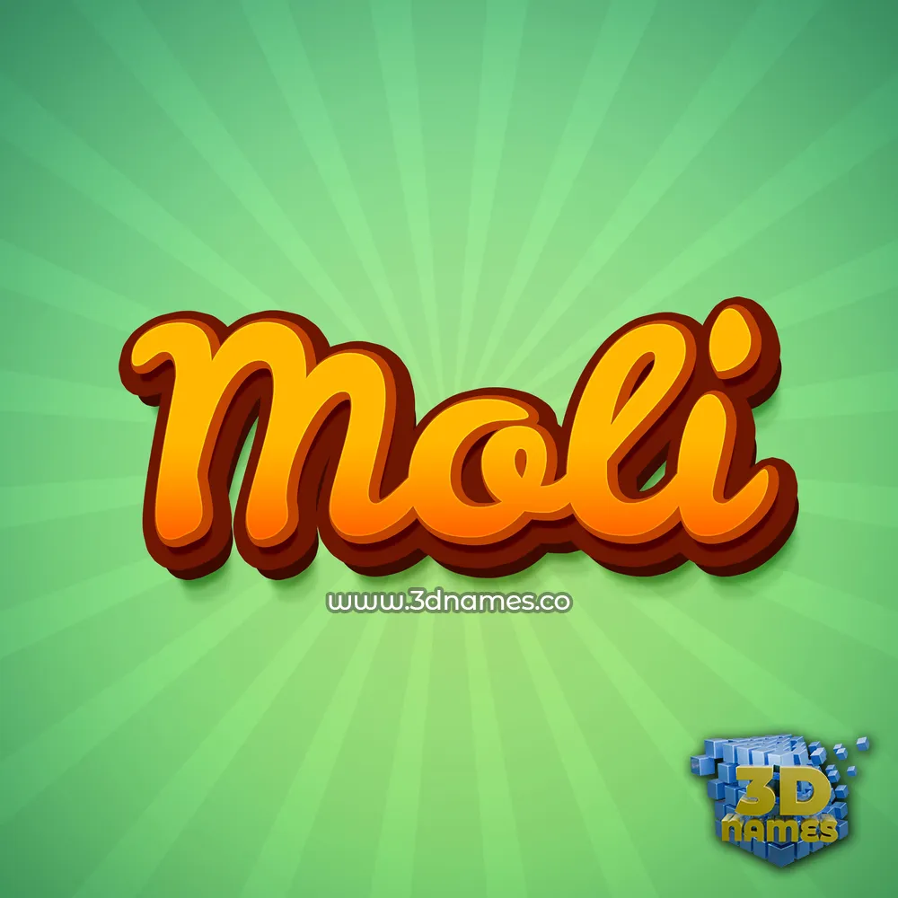 moli in Green Rays style - 3D name wallpaper